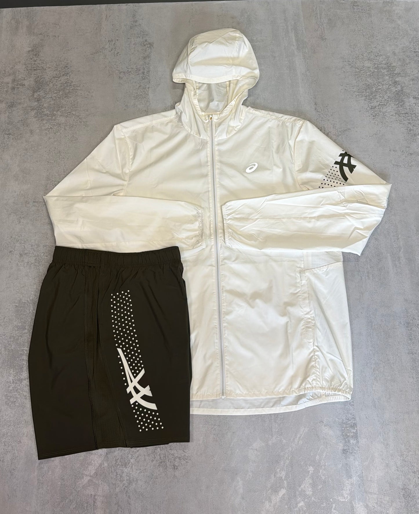 ASICS ICON Jacket & Shorts 'White, Khaki'