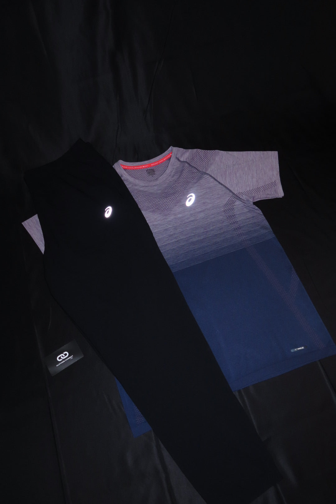 Asics Seamless T-Shirt(Lavender)/Asics Sport Run Trousers(Black)