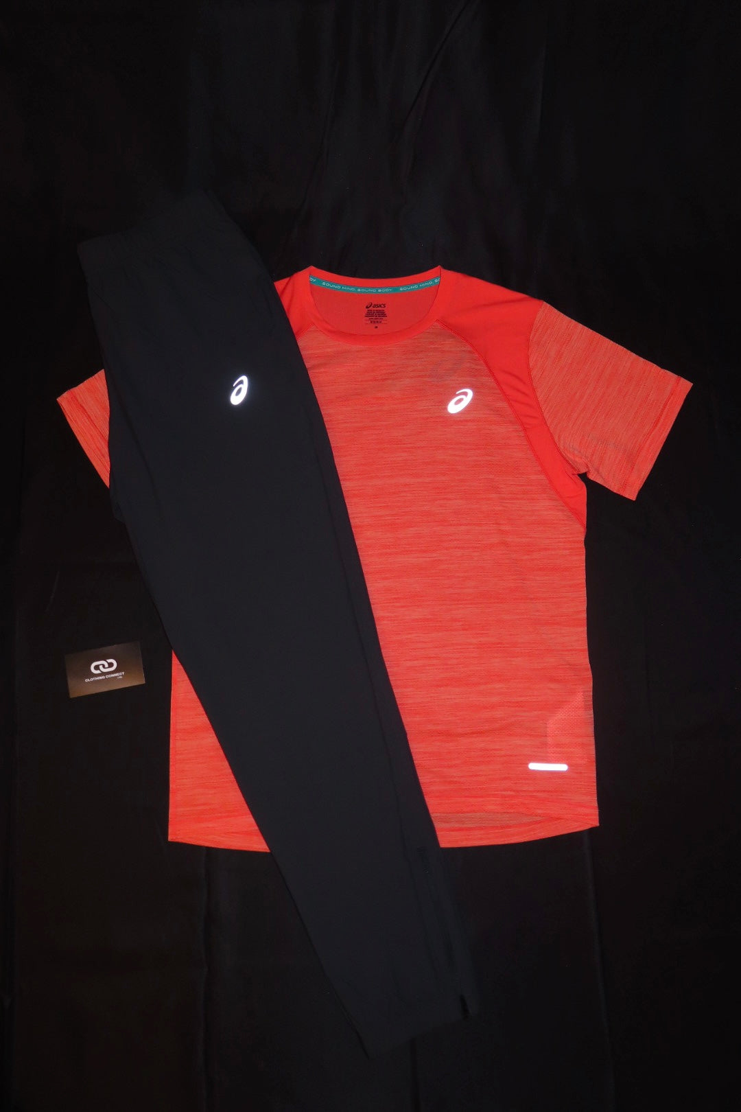 Asics Road T-Shirt/Asics Run Pants (Orange/Grey)